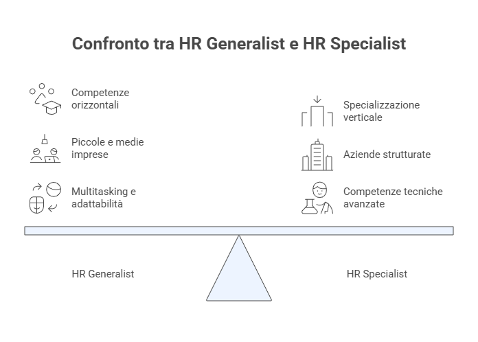 BIlancia che mostra il confronto tra HR generalist vs HR specialist